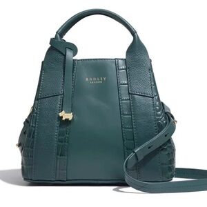 Radley London Pristine Green Croc Multi Compartment